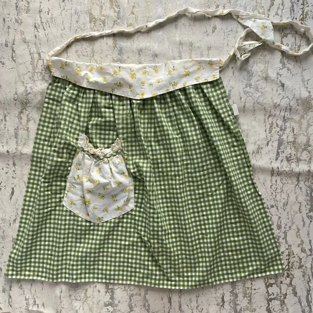 American Hostess Vintage Gingham Check Apron